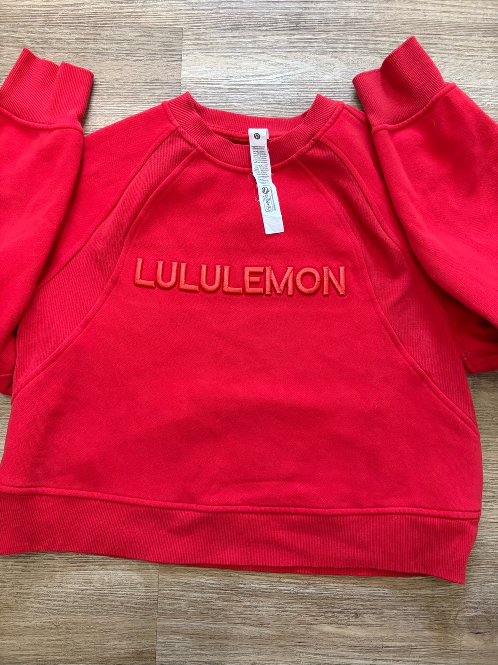 lululemon athletica Red Crewneck Pullover with Raised Logo